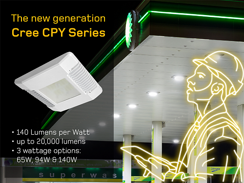 Cree LED benzinkútvilágító CPY 65W/4000K/7700 lm FLAT IP66 