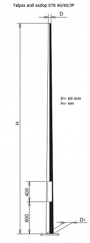 Alumínium falikar 500 mm 76-os átmérő 5 fok 